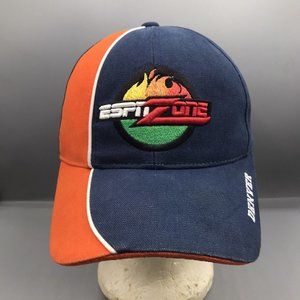 ESPN Zone Denver Hat Cap Strapback Blue Orange Adjustable Embroidered Logo EUC